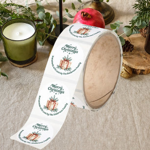 Christmas gift box homemade classic round sticker
