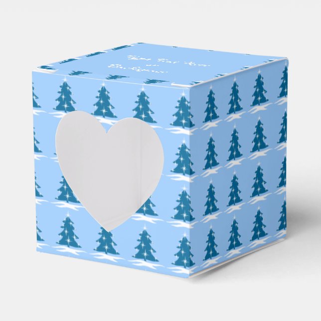 Christmas Gift Box Personalized Blue Tree Boxes (Front Side)