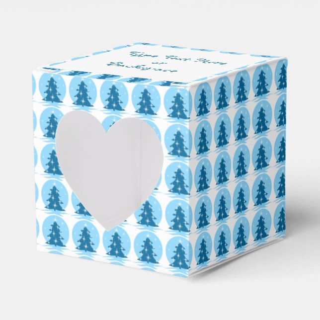 Christmas Gift Box Personalized Blue Tree Boxes (Front Side)