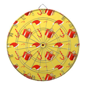 Christmas gift box Santa hat candy cane Dart Board