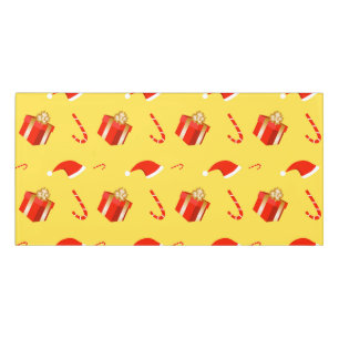 Christmas gift box Santa hat candy cane Door Sign