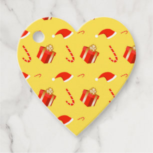 Christmas gift box Santa hat candy cane Favor Tags
