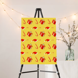 Christmas gift box Santa hat candy cane Foam Board