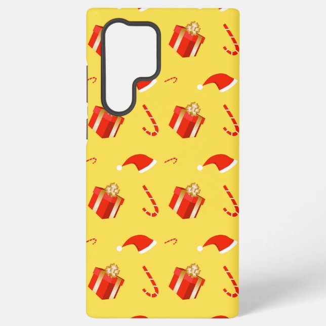 Christmas gift box Santa hat candy cane Samsung Galaxy Case (Back)