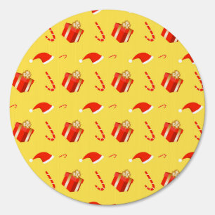 Christmas gift box Santa hat candy cane Sign