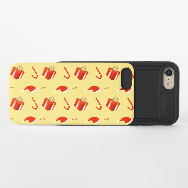 Christmas gift box Santa hat candy cane Uncommon iPhone Case (Open)