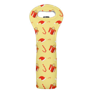 Christmas gift box Santa hat candy cane Wine Bag