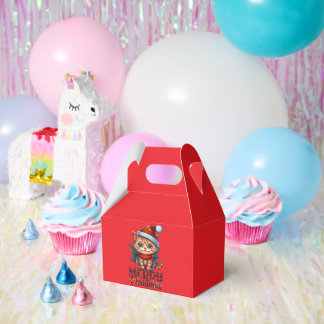 Christmas Gift Box with Cute Cat Design - Perfect