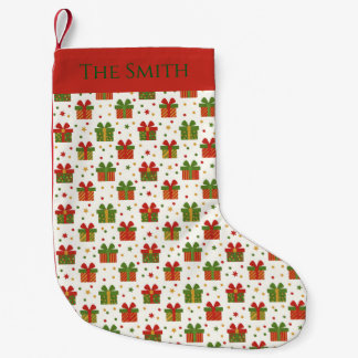 Christmas Gift Boxes and Bows Seamless Pattern Small Christmas Stocking