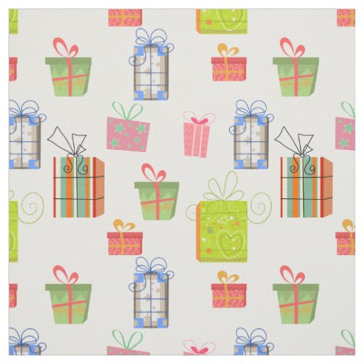 Christmas Gift Boxes Pattern Fabric
