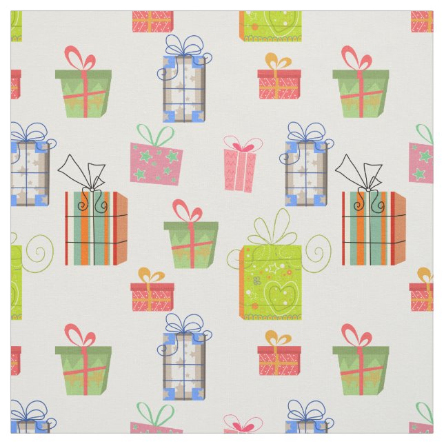 Christmas Gift Boxes Pattern Fabric (Swatch)