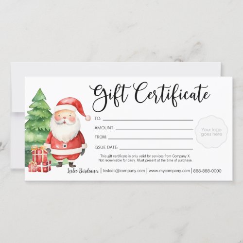 Christmas Gift Certificate