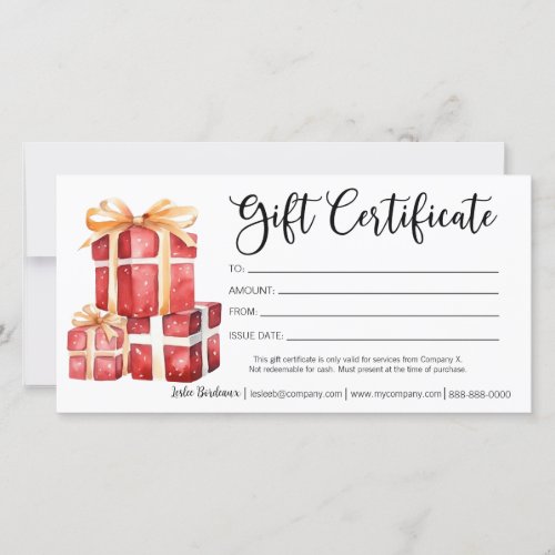 Christmas Gift Certificate