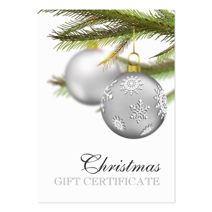 Christmas gift certificate business card template