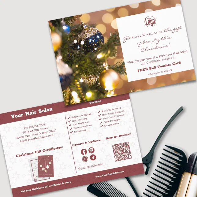 Christmas Gift Certificate Promotional Flyer Zazzle