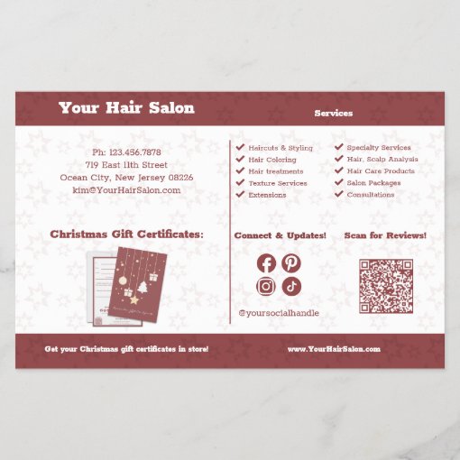 Christmas Gift Certificate Promotional Flyer Zazzle