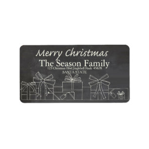 Christmas gift chalkboard Christmas address label