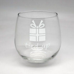 Christmas Gift Clear Stemless Wine Glass