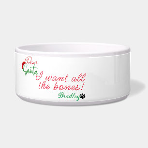 Christmas Gift Custom Pet Name Food Bowl