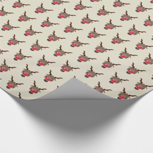 CHRISTMAS GIFT cute reindeer red nose rudolph Wrapping Paper