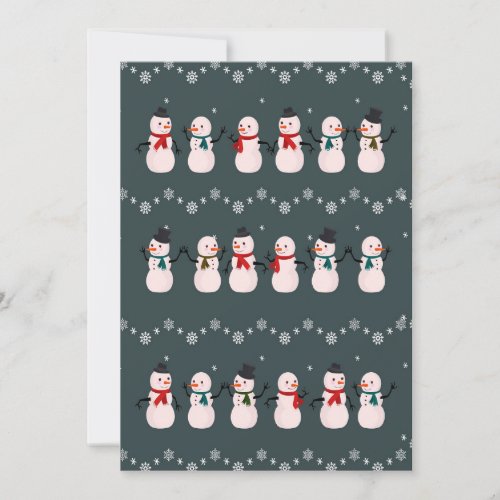 Christmas Gift  Cute Snowman Through The Snow Holiday Card