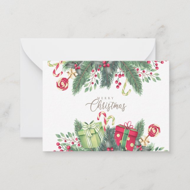 Christmas Gift Decoration Note Card (Front)