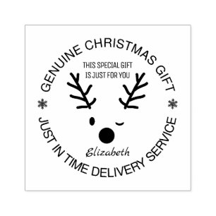 Christmas Gift Delivery Service Funny customizable Rubber Stamp