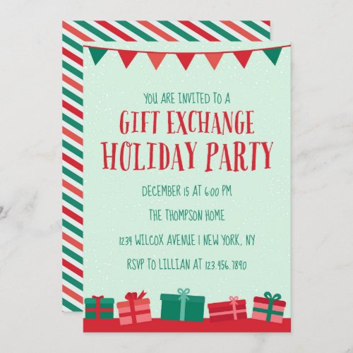 Christmas Gift Exchange Holiday Party Invitation
