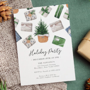 Christmas Gift Exchange Holiday Party Invitation