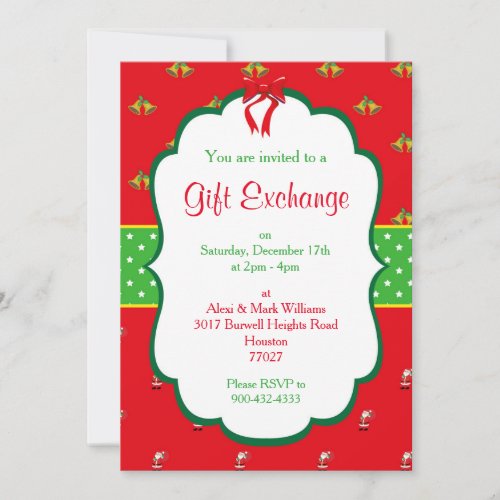 Christmas Gift Exchange Invitations