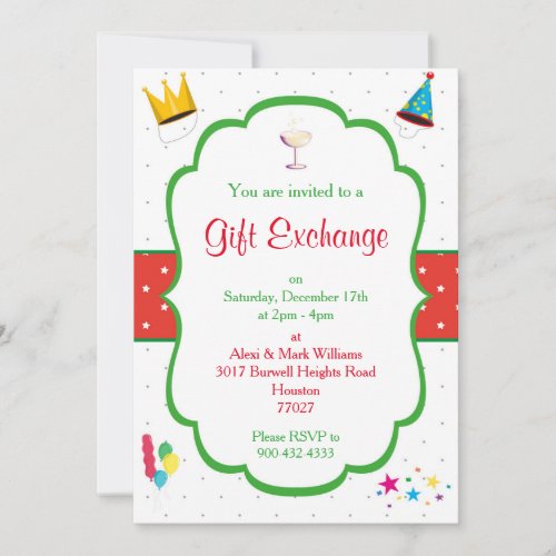 Christmas Gift Exchange Invitations