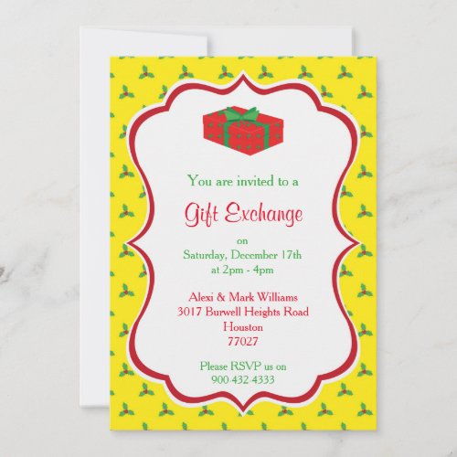 Christmas Gift Exchange Invitations _ Gift Graphic