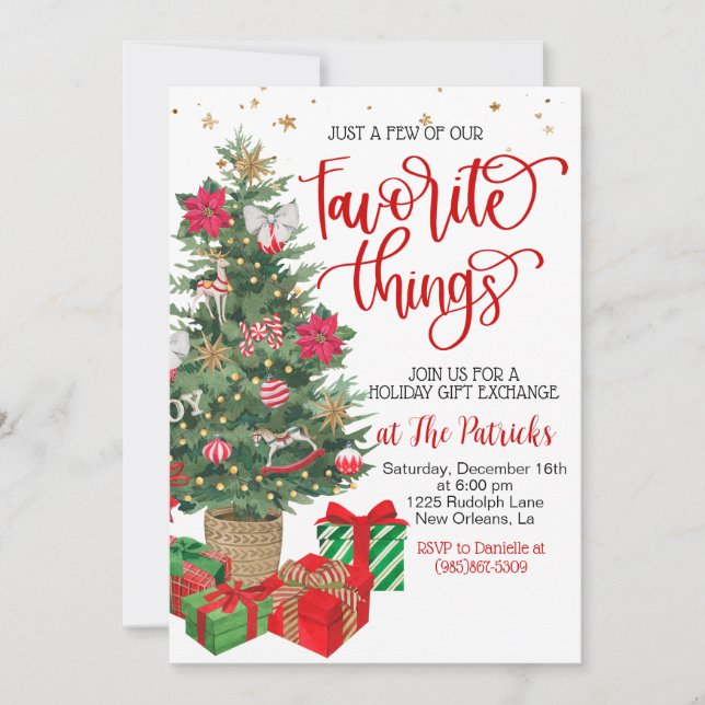 Christmas Gift Exchange Party  Invitation (Front)