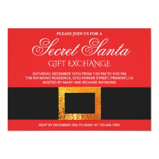 Christmas Gift Exchange Party Secret Santa Invite
