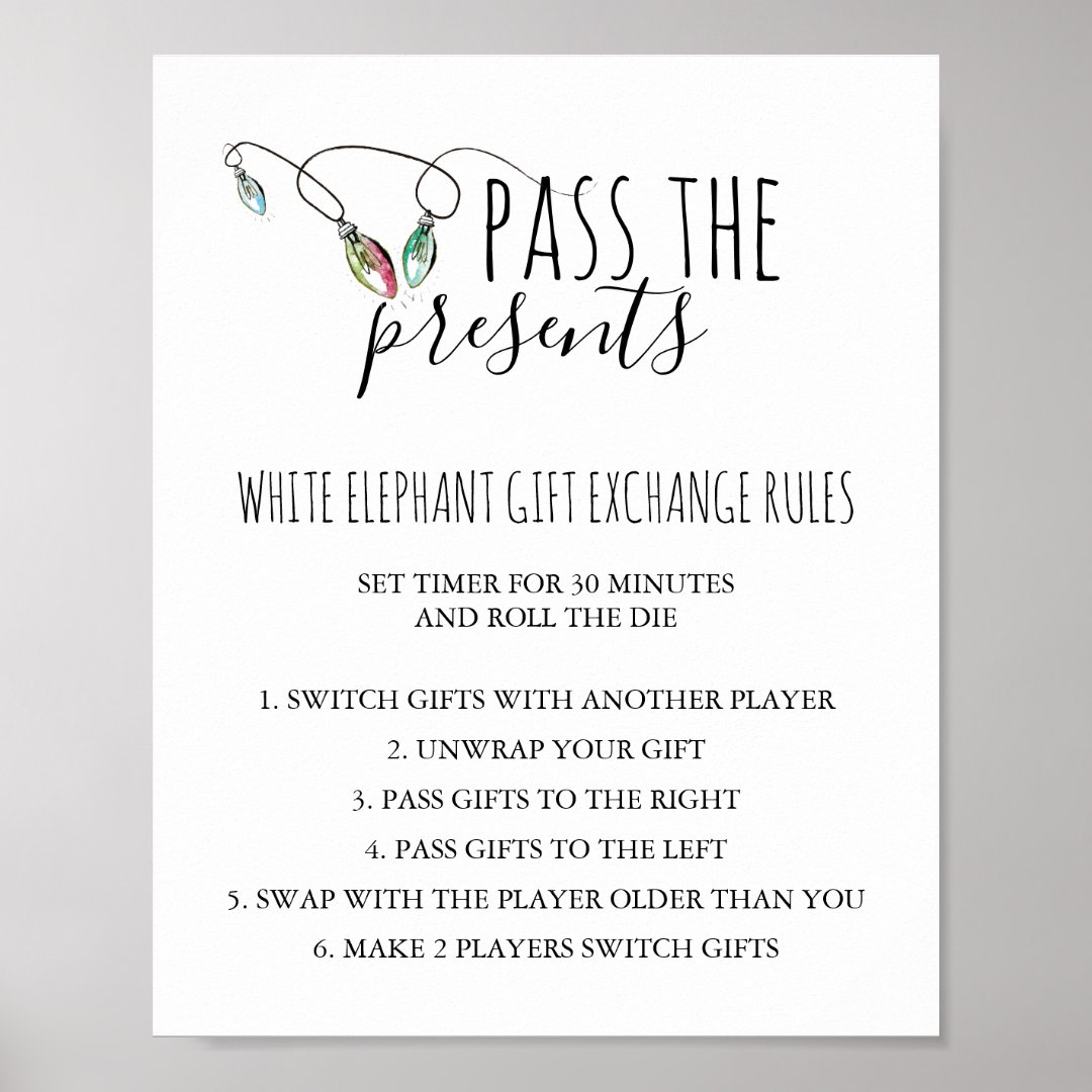 Christmas Gift Exchange Rules Sign Zazzle