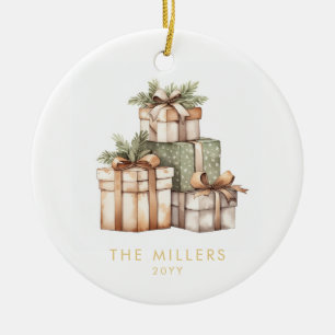 Christmas Gift Exchange White Elephant Ceramic Ornament