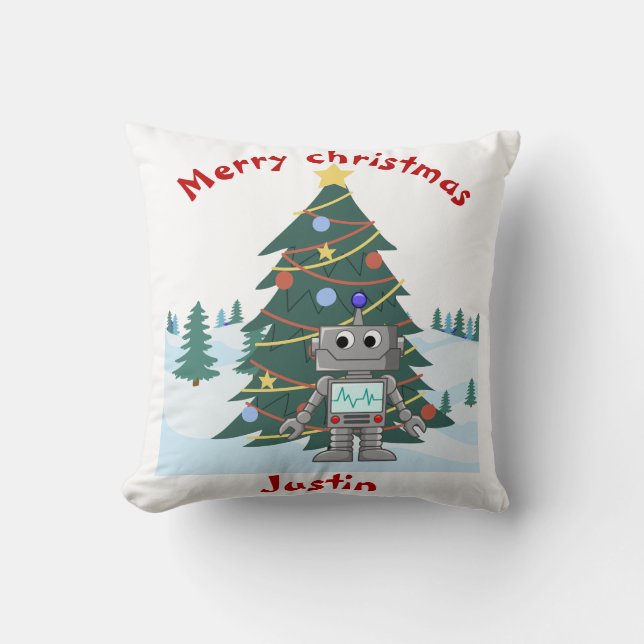 christmas gift family, customize personalized name throw pillow (Front)
