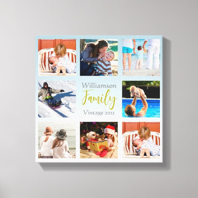 Christmas Gift Family Photo Collage Canvas Print (Front)