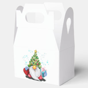 Christmas Gift Favor Box Gnome with Gifts