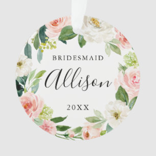 Christmas Gift for Bridesmaid Floral Bridesmaid Ornament