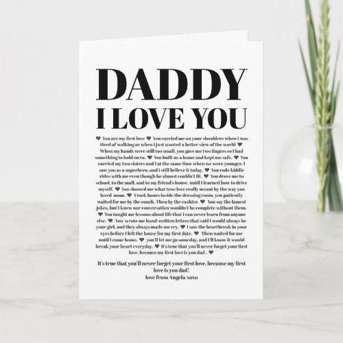 Christmas gift for daddy reasons we love you card