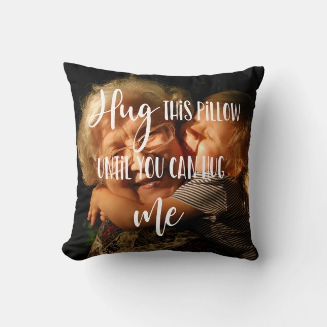Christmas gift for grandparent photo hug throw pillow (Front)