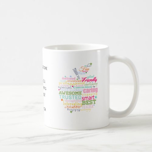 christmas gift for Teacher word art apple mug