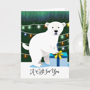 Christmas Gift for You with Polar Bear in Snow Card