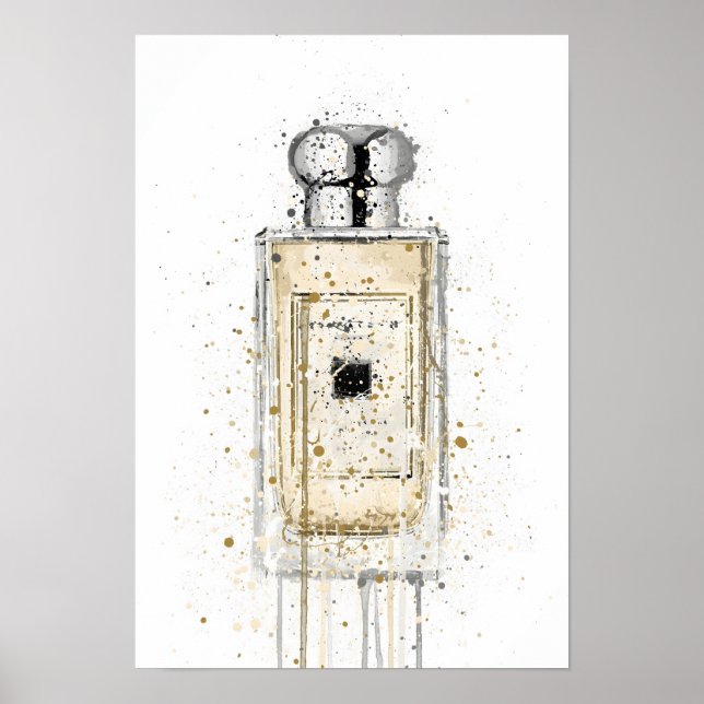 Christmas Gift Fragrance Bottle 'Pale Gold' Poster (Front)