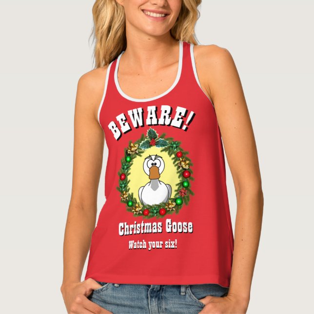 Christmas Gift Funny Novelty CHRISTMAS GOOSE  Tank Top (Front)