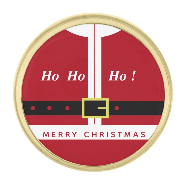 Christmas Gift Funny Santa Claus Lapel Pin (Front)
