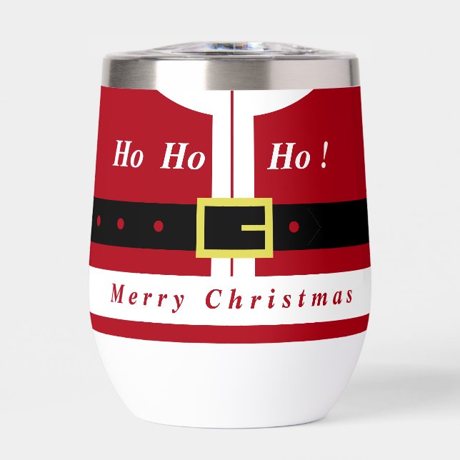 Christmas Gift Funny Santa Design Thermal Wine Tumbler (Front)