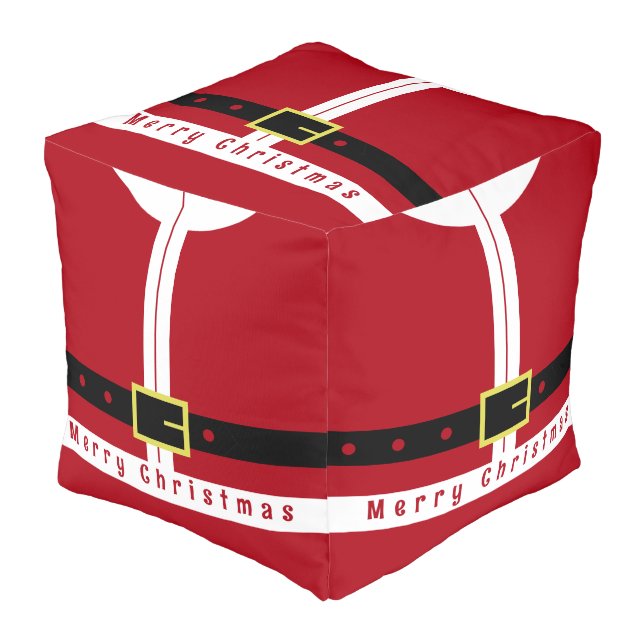 Christmas Gift Funny Santa Pouf (Angled Front)
