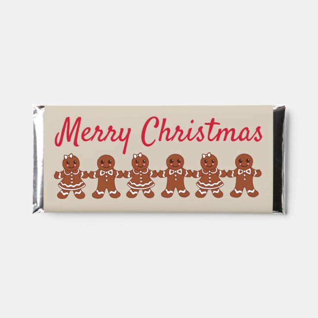 Christmas Gift Gingerbread Chocolate  Hershey Bar Favors (Front)
